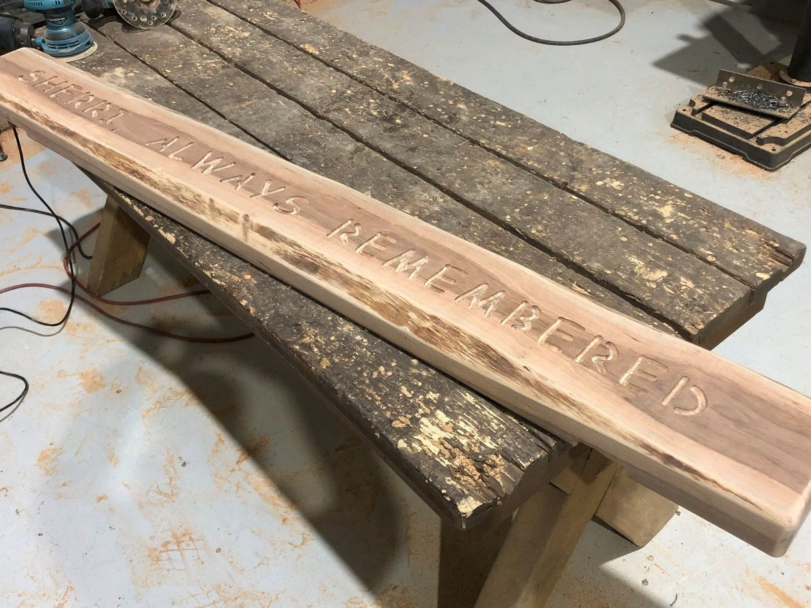 Custom hand-engraved wording