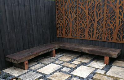 Rustic Sedis Outdoor Bench Seats - handcrafted Australian timber outdoor furniture, view 4