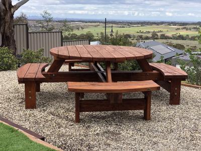 TK Heritage Round Outdoor Dining Sets - handcrafted Australian timber outdoor furniture, view 2