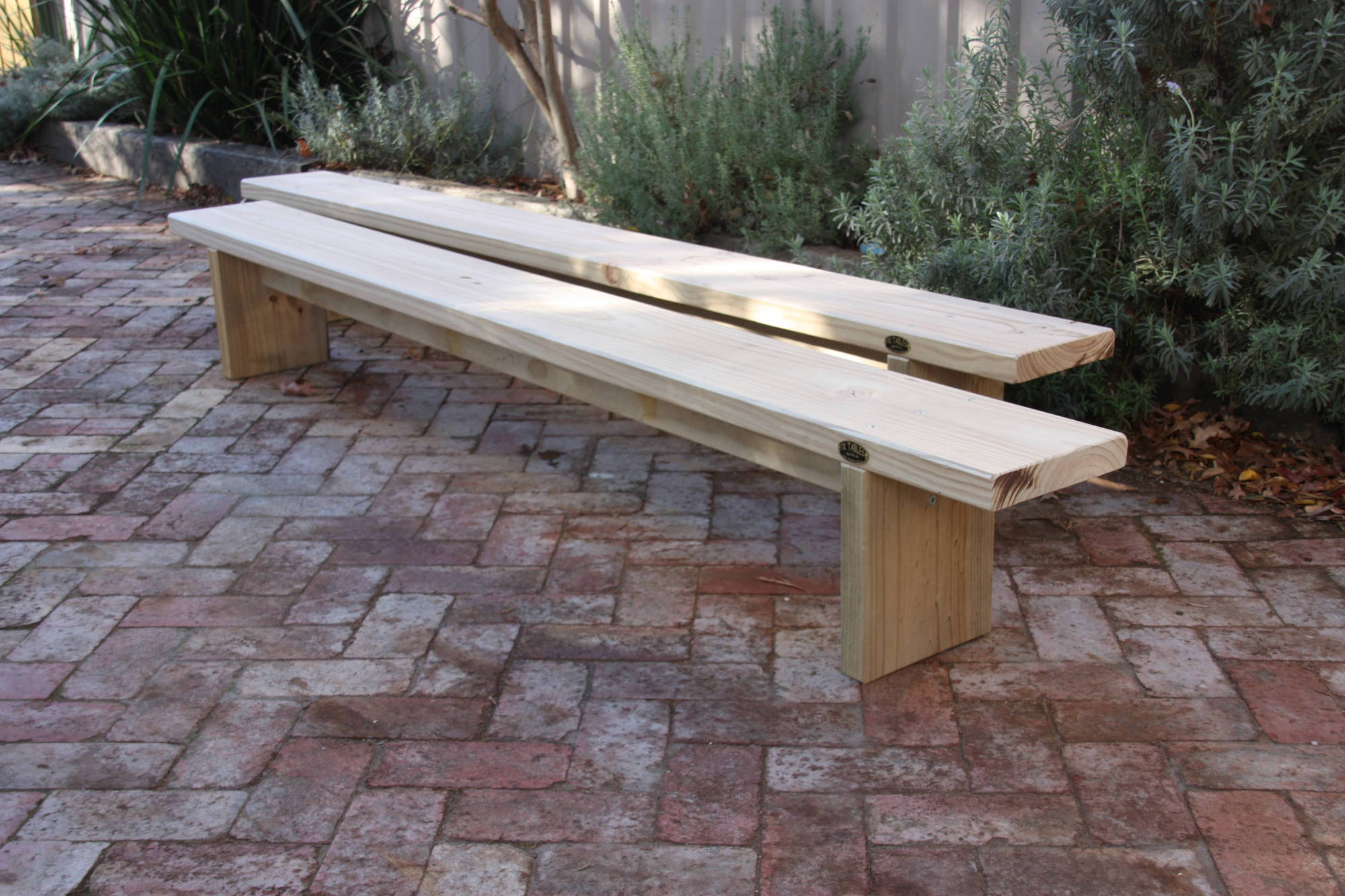 Linear Outline Narrow Garden Bench