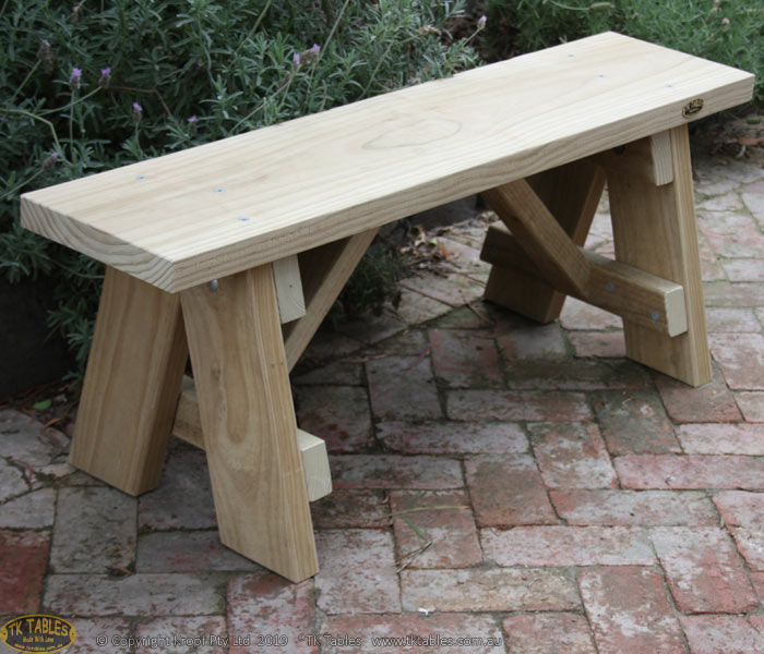 A Frame Trestle Wooden Bench Seat
