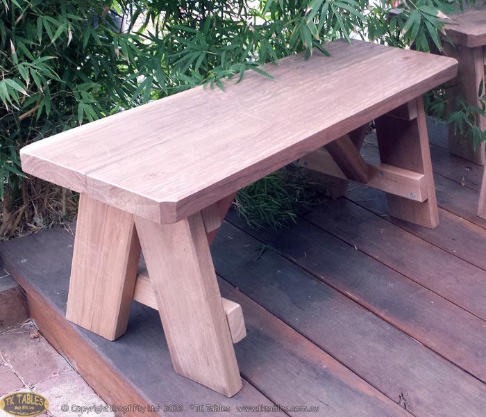 A Frame Trestle Wooden Bench Seat
