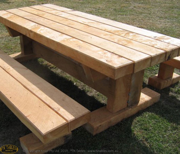 Queens Outdoor Timber Furniture Sleeper Rustic Table