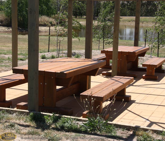 Queens Outdoor Timber Furniture Sleeper Rustic Table