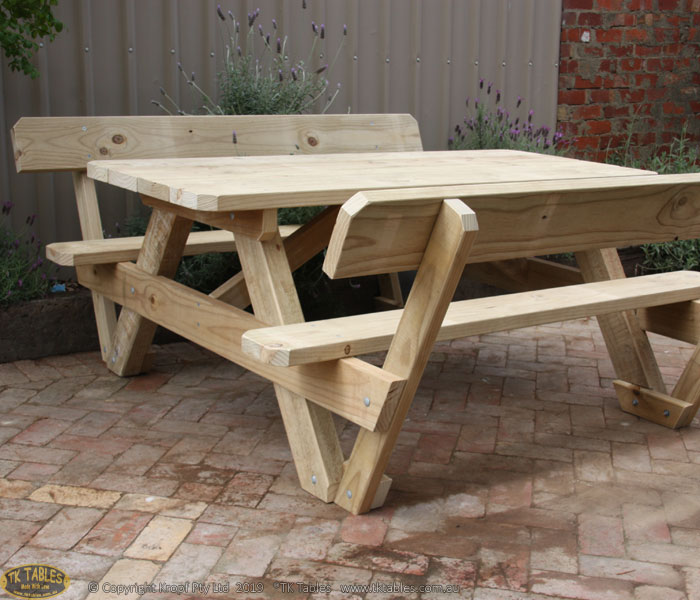 Conventional Picnic Table with Backrest