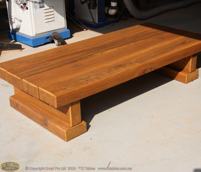 Solid Rustic Wooden Coffee Table