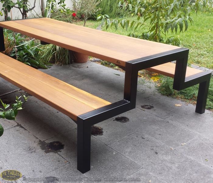 Steel Framed Wooden Table