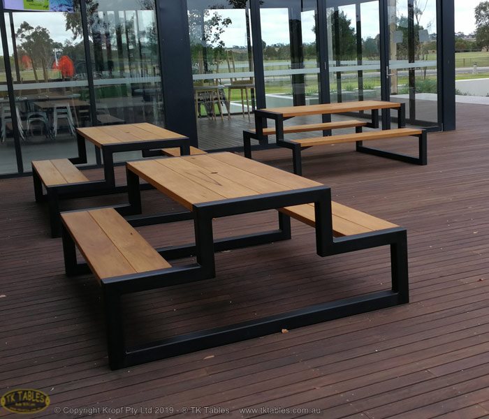 Steel Framed Wooden Table