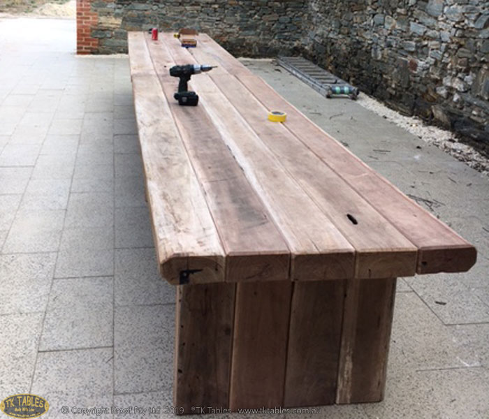 Sleeper Rustic Table Kings Outdoor, Recycled Timber Outdoor Furniture Australia